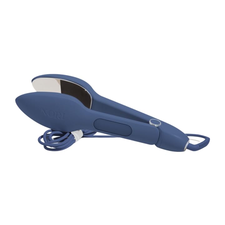 Nori Press Travel Steam Iron - Handheld Iron with Optional Steam Feature (Navy)