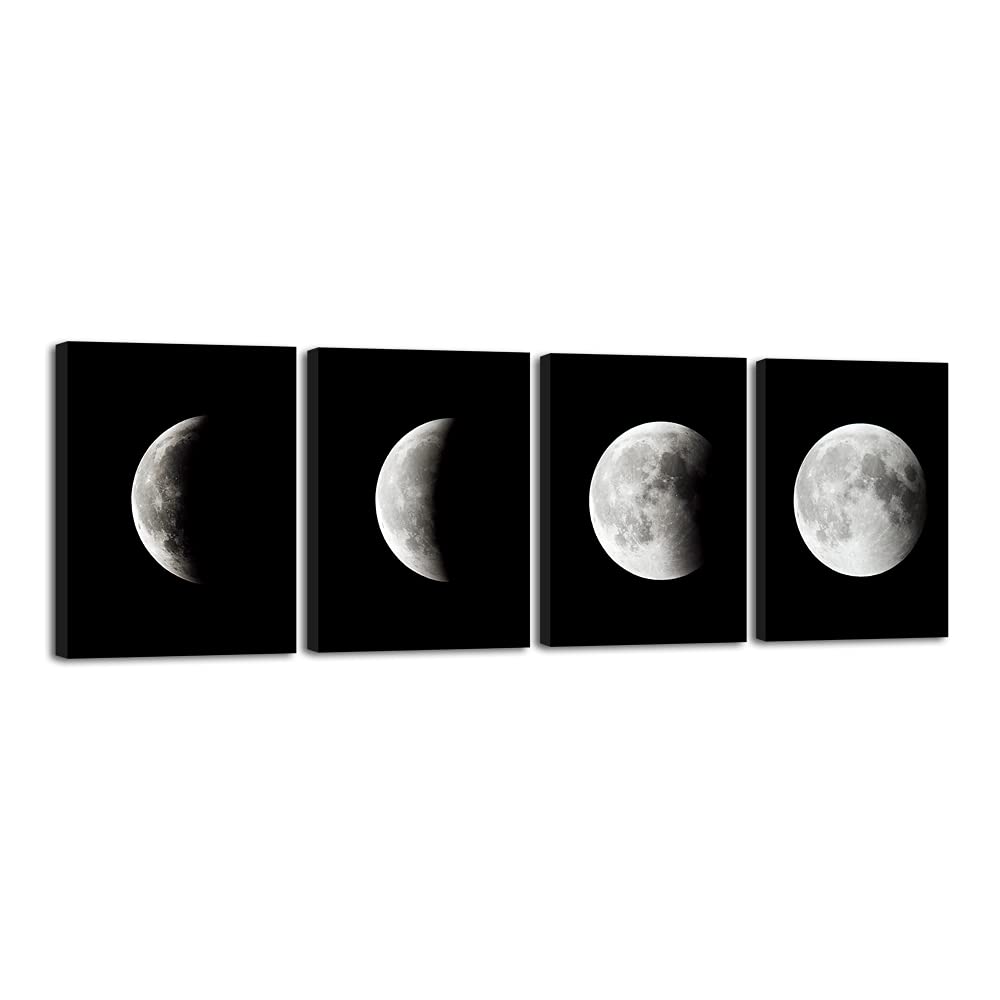 Wieco Art Eclipse of the Moon 4-Panel Canvas