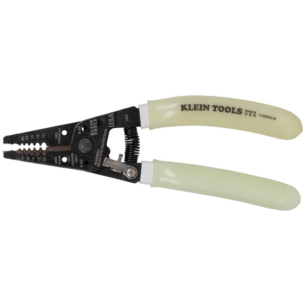 Klein Tools 11055GLW Wire Stripper / Cutter, Glow-in-the-Dark Grips