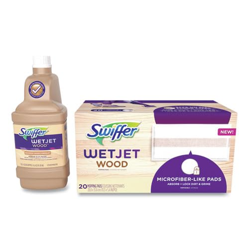 Swiffer WetJet Mops for Floor Cleaning — Starter Kit with 20 Pads and Cleaning Solution
