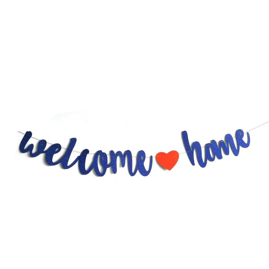 Blue Glitter Welcome Home Banner