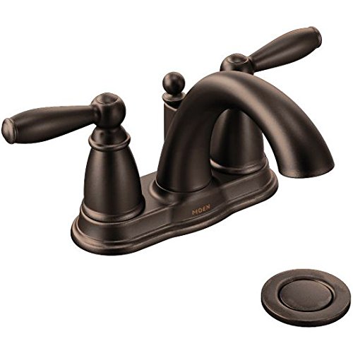 Moen Brantford Oil-Rubbed Bronze Two-Handle Low-Arc Centerset Faucet