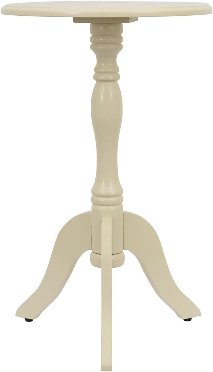 Decor Therapy Round Pedestal Side Table — Buttermilk
