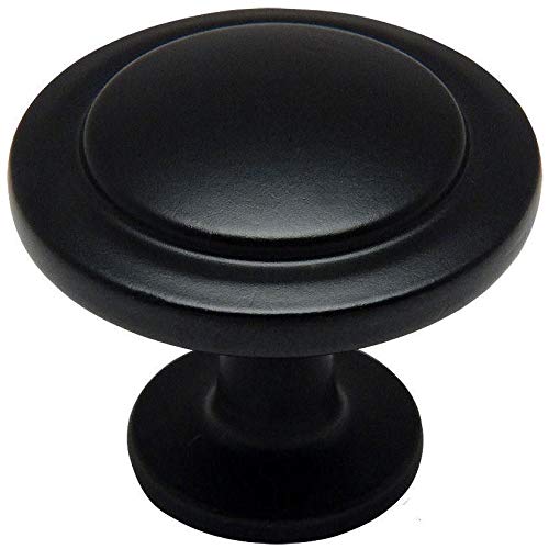 Cosmas 25-Pack Flat Black Round Knobs
