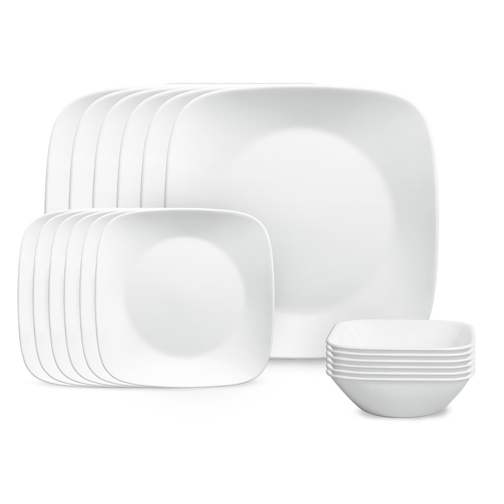 Corelle Vitrelle Pure White Square 18-Piece Set