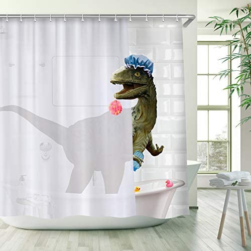 RosieLily Raptor Dinosaur Shower Curtain