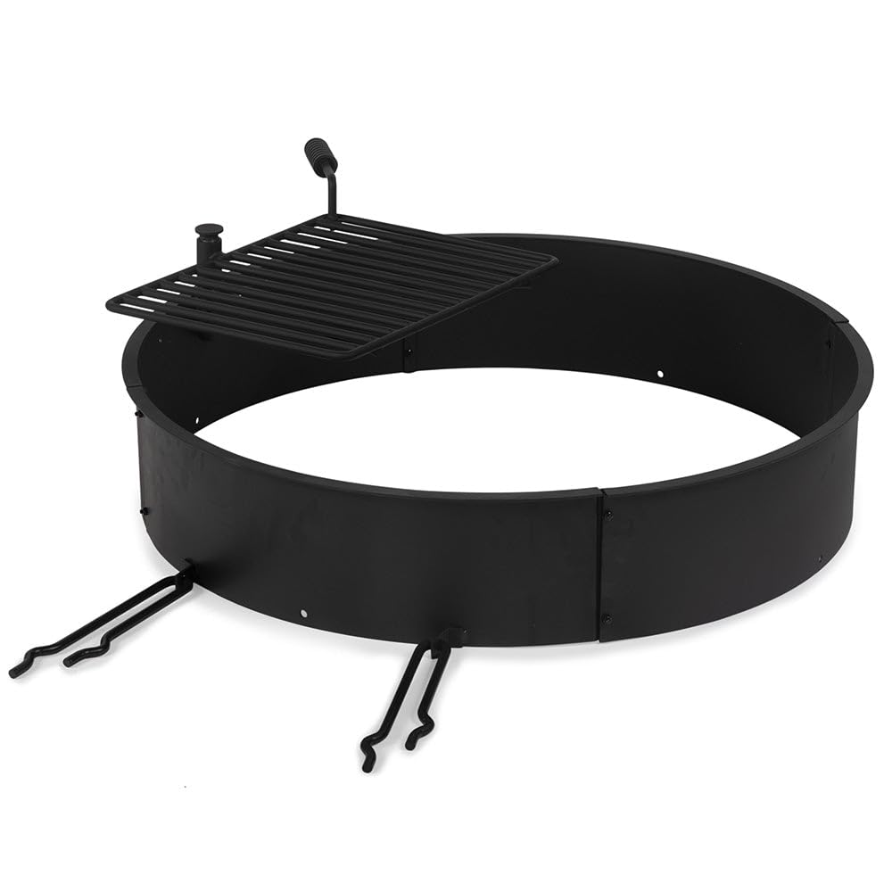 Ash & Ember Steel Fire Ring with Swivel Cooking Grate