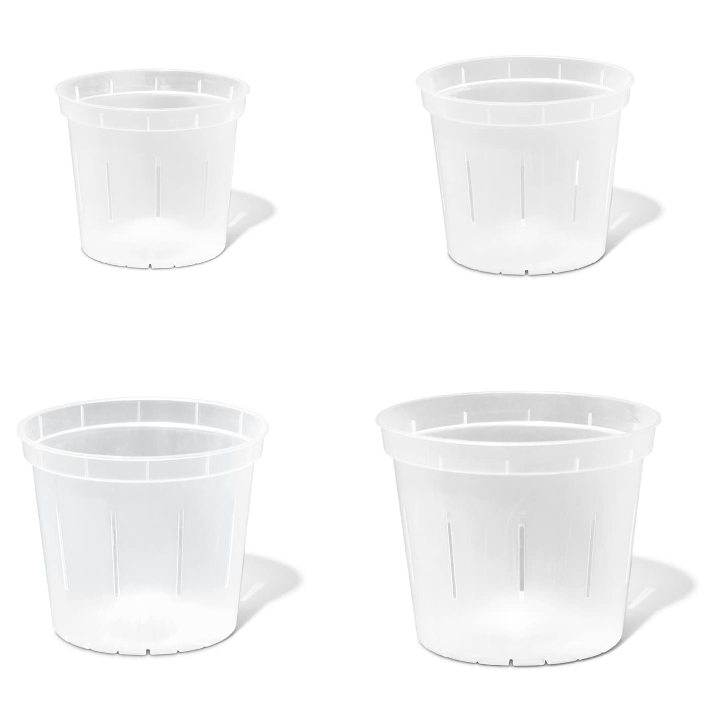 rePotme Orchid Pot Growers Assortment (8 Slotted Clear Orchid Pots - 2 Each of 3, 4, 5, 6 Inch)
