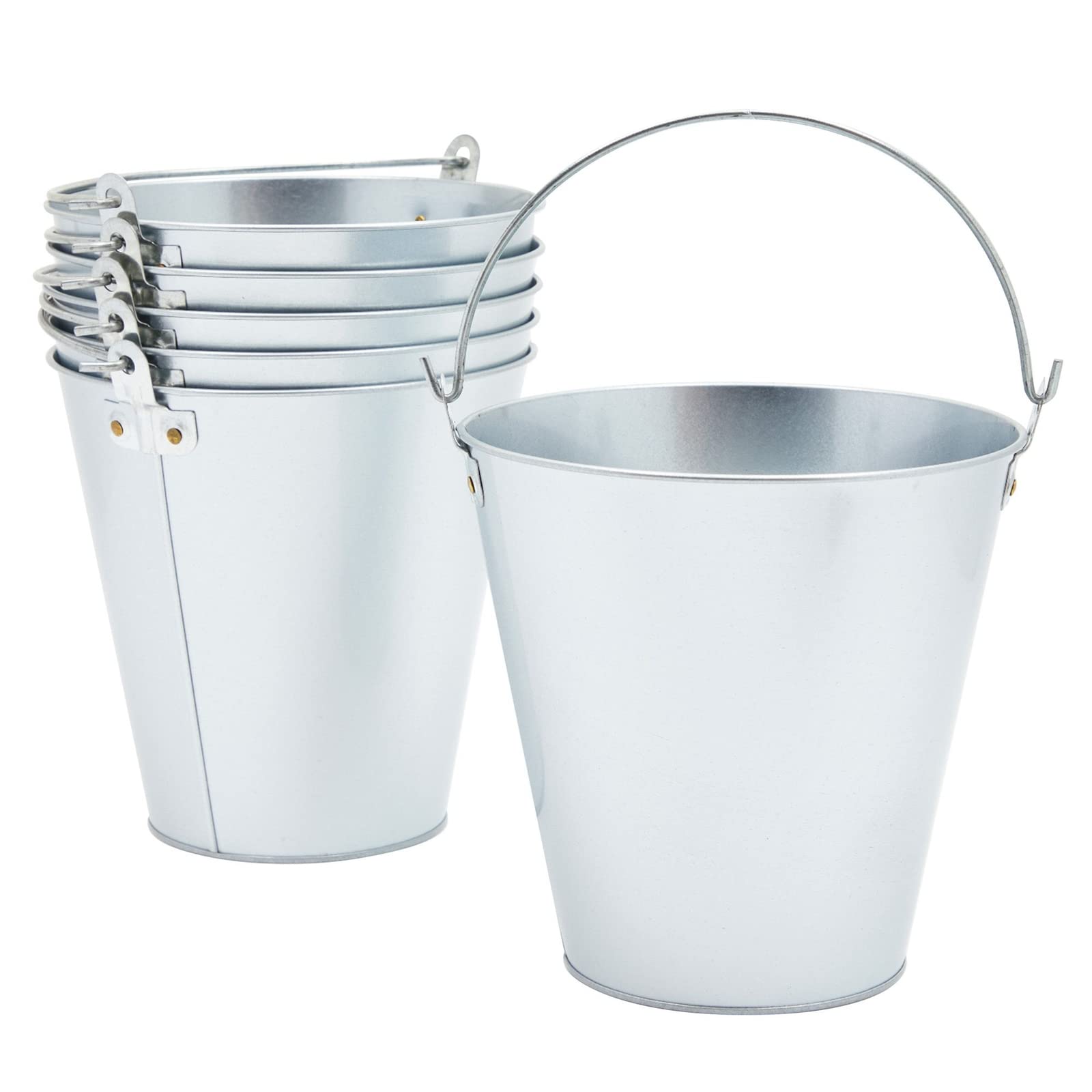 Juvale Galvanized Metal Buckets (6-Pack)