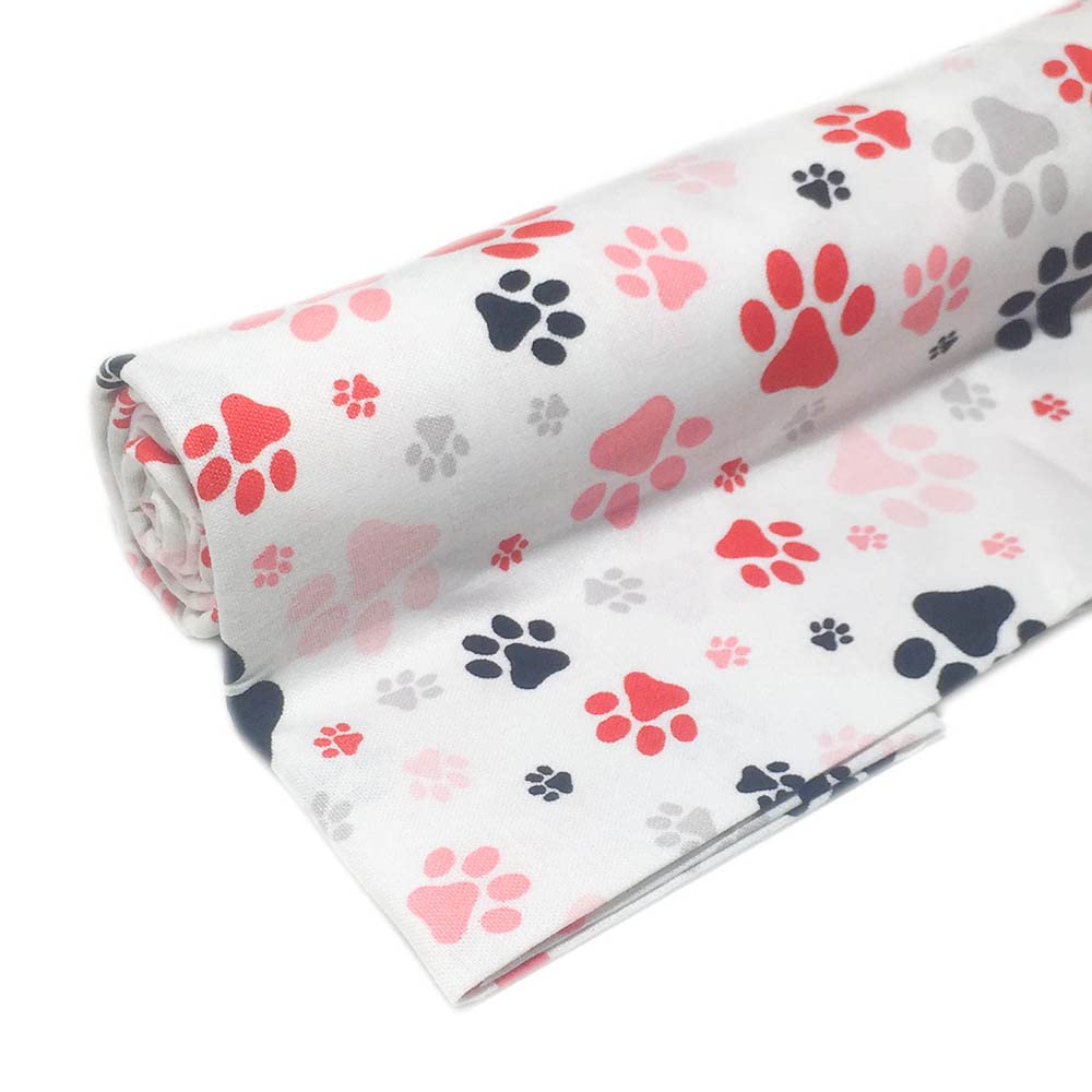 Animal Paw Cotton Fabric - 1 Yard