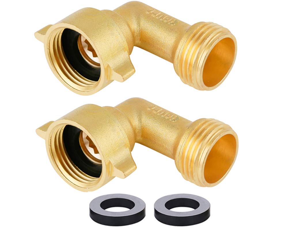 90° Brass Garden Hose Elbow Adapter