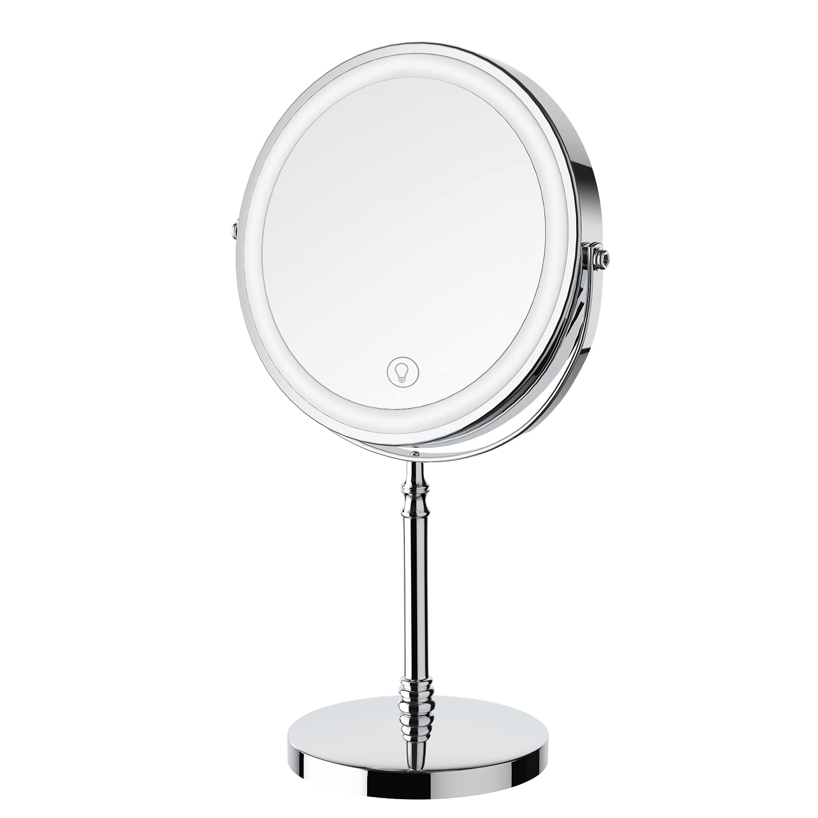 Rechargeable Double-Sided Lighted Mirror — 1x/10x