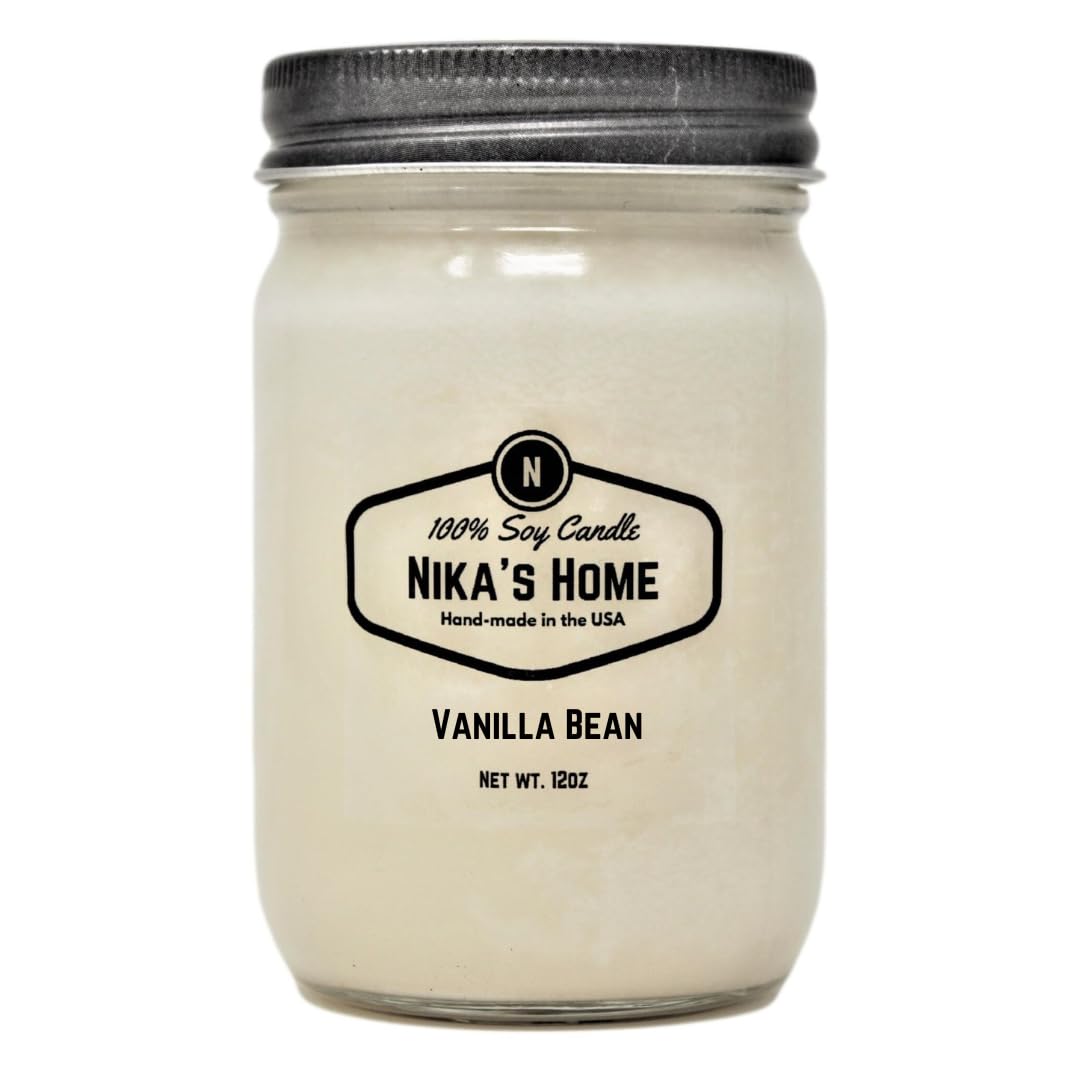 Nika's Home Vanilla Bean Soy Candle (12oz)
