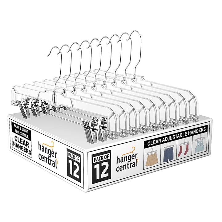 Hanger Central Clear Clip Hangers (12 Pack)