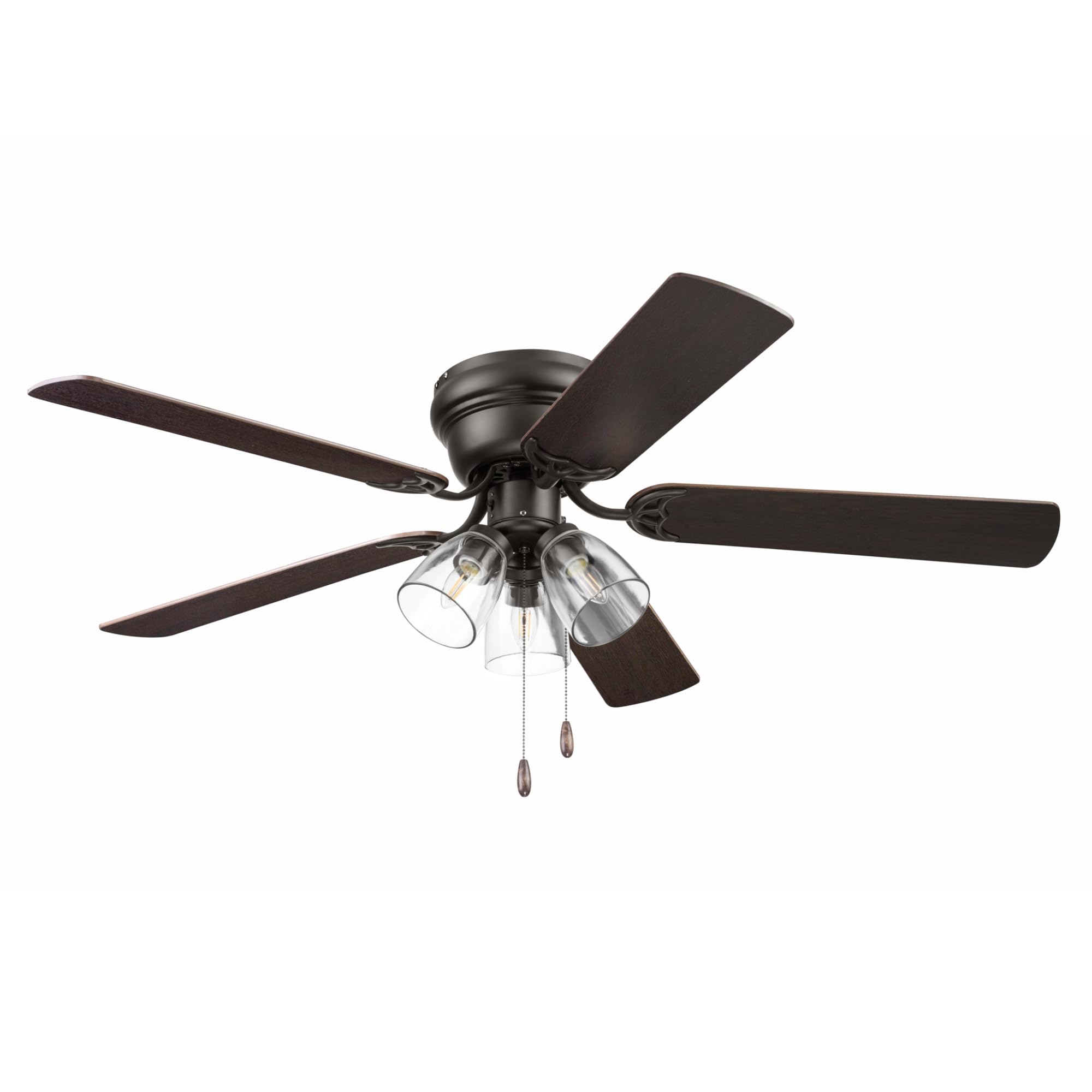 Portage Bay Renton 52" Bronze Indoor Fan with Clear 3 Light LED Multi Arm; 51439