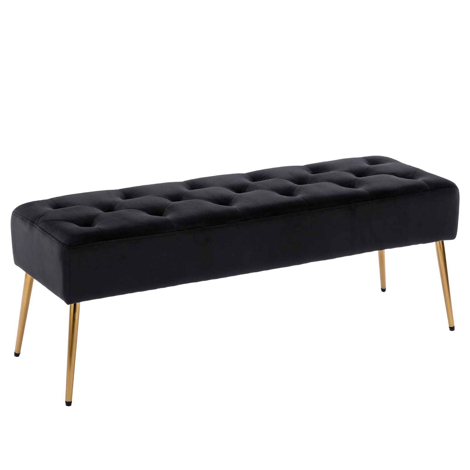 DUHOME Velvet Button-Tufted Bench