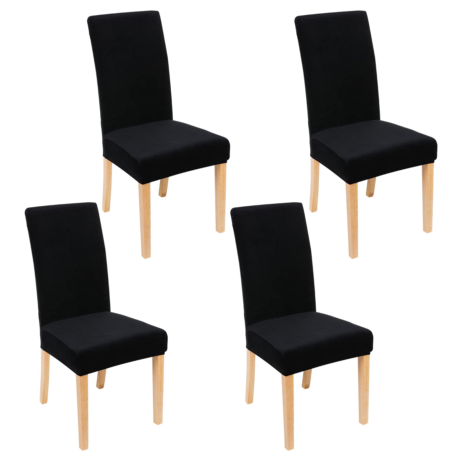 Smiry Velvet Dining Chair Covers (4-pack)