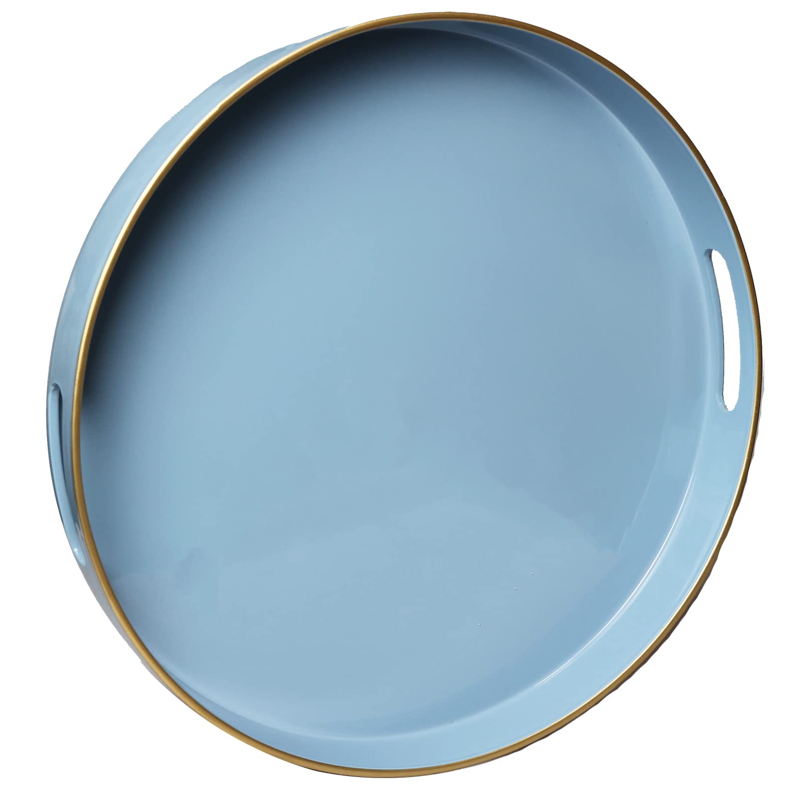 Spsyrine Round Blue Decorative Acrylic Tray 13"