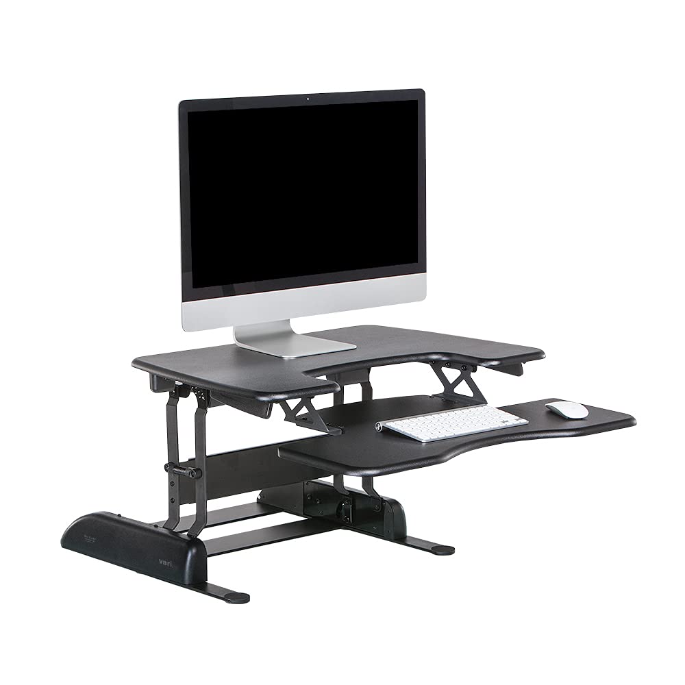 Vari VariDesk Pro Plus 30 — Two-Tier Sit-to-Stand Converter, 11 Height Settings, Weighted Base