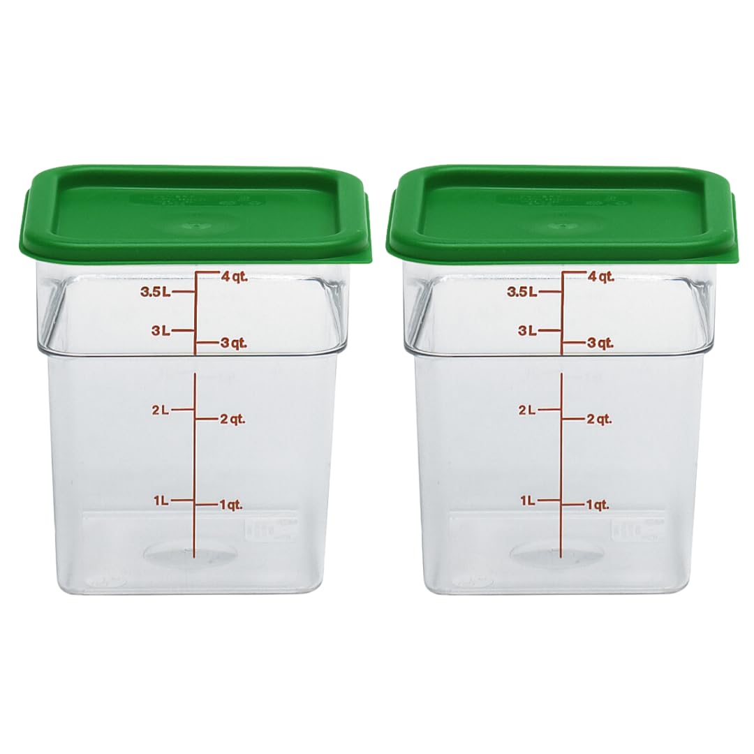 Cambro Polycarbonate 4-Quart Square Container with Lid