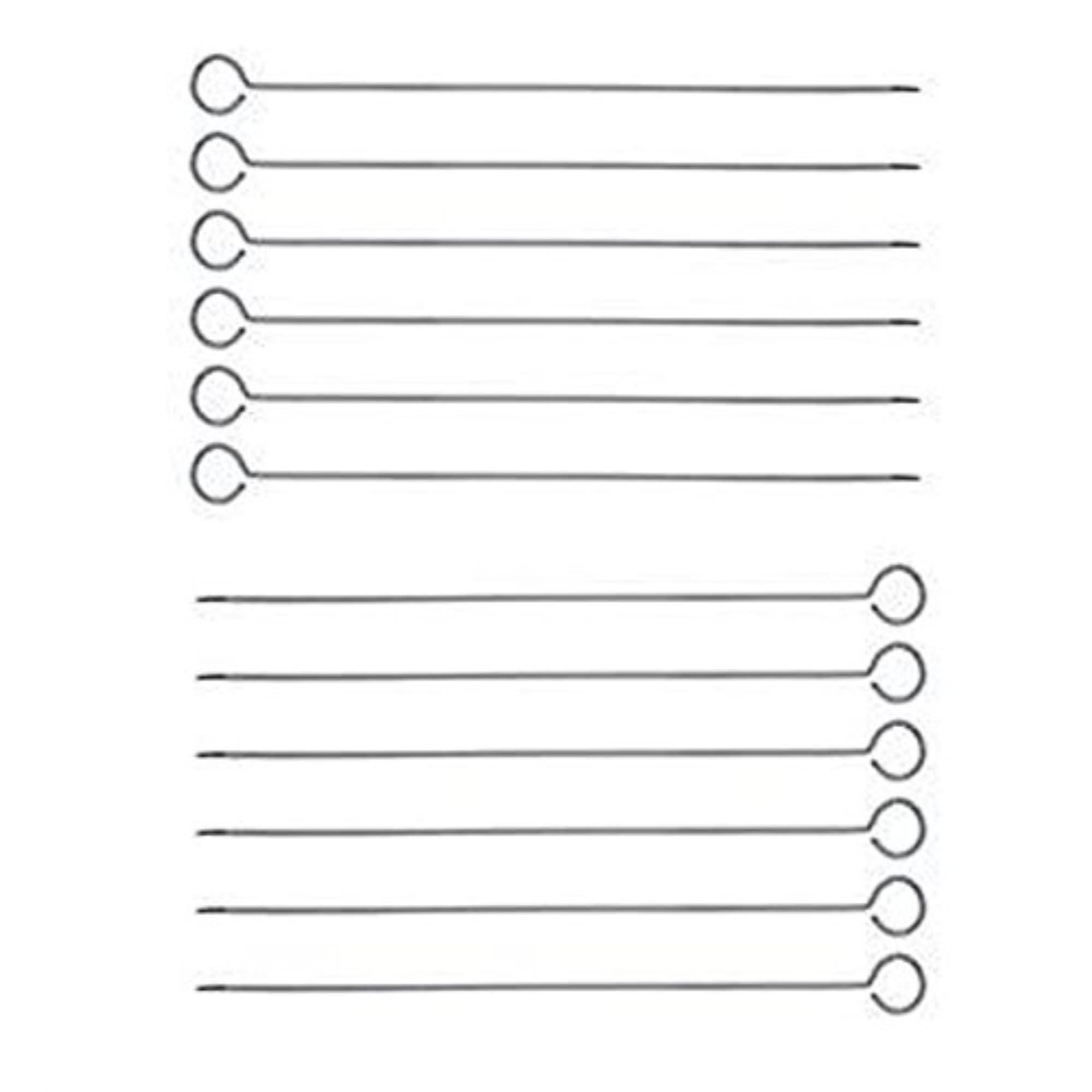 12-Inch Stainless Steel Kebab Skewers with Ring Handle