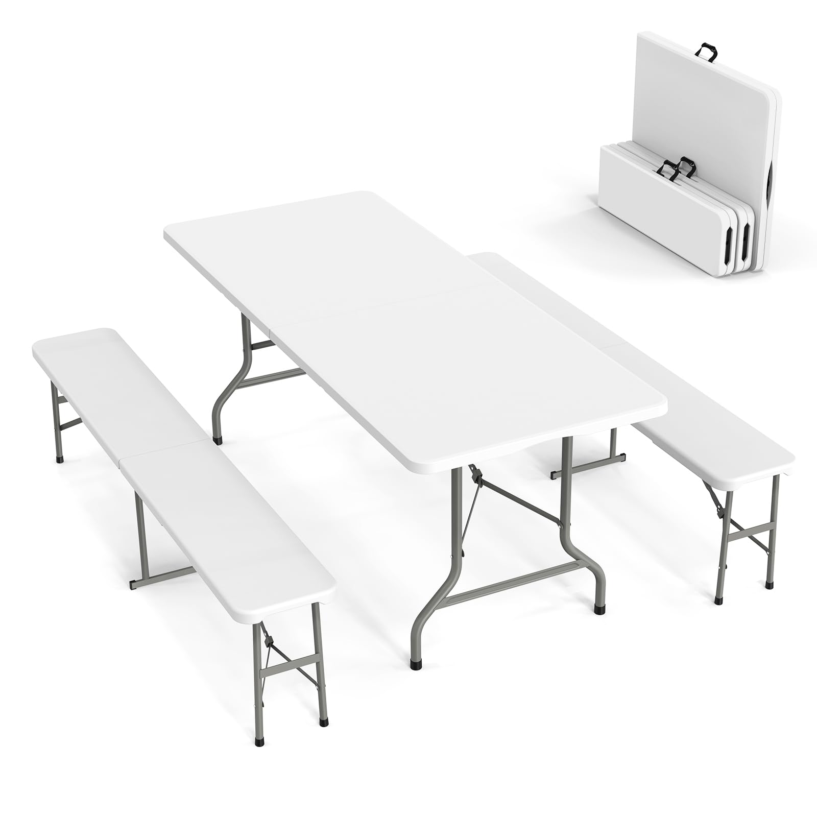 VINGLI 6 ft Folding Picnic Table Set