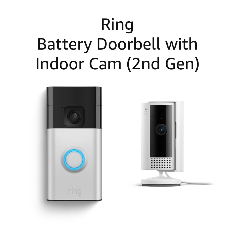 Ring Battery Doorbell with Ring Indoor Cam 2nd Gen (Bundle)