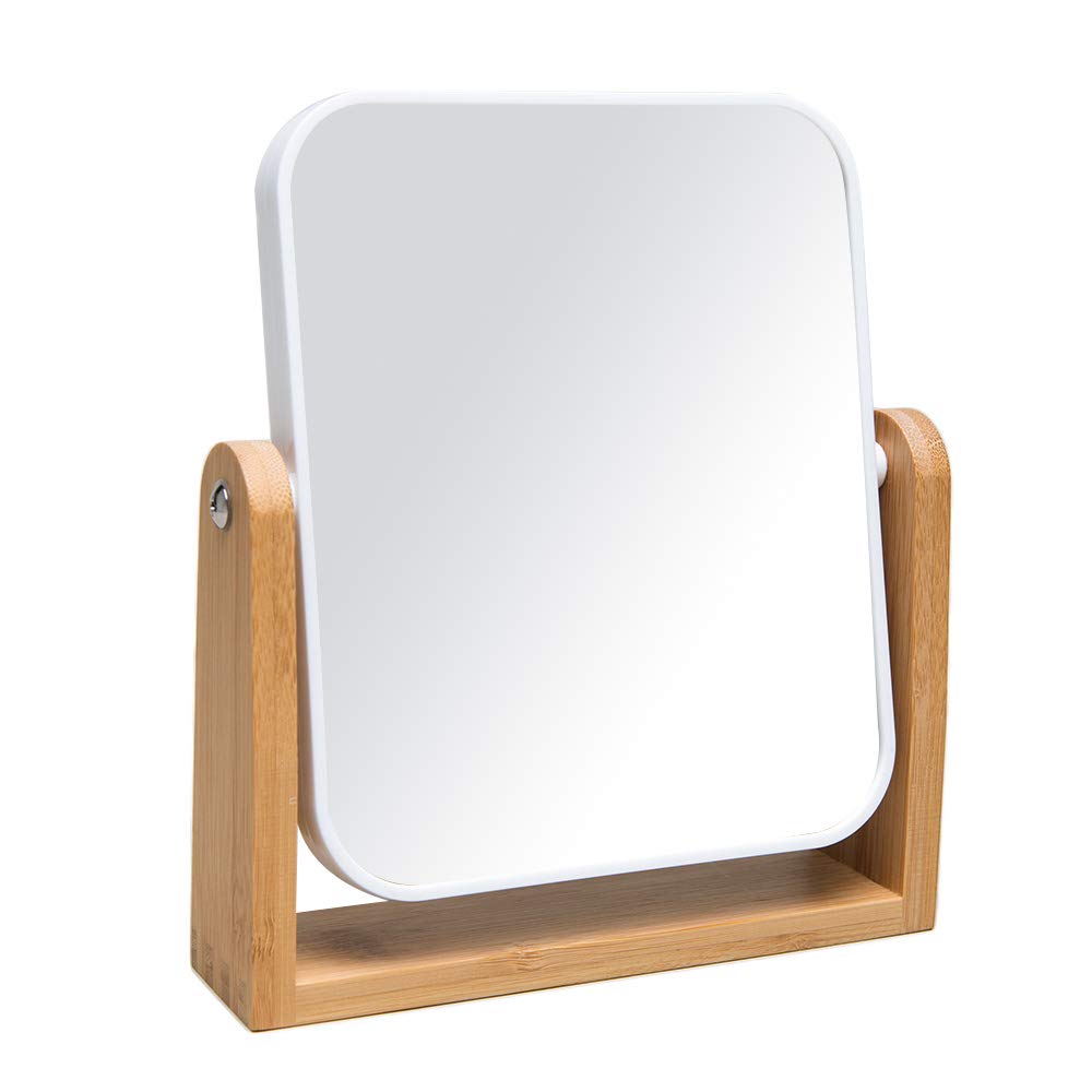YEAKE Bamboo Stand Double-Sided Mirror — 1x/2x