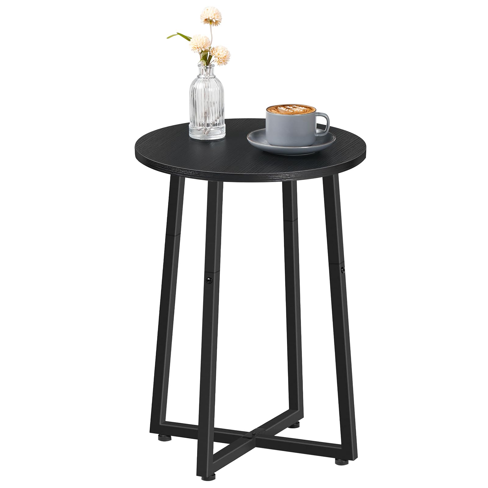 HOOBRO Round Metal Pedestal Side Table