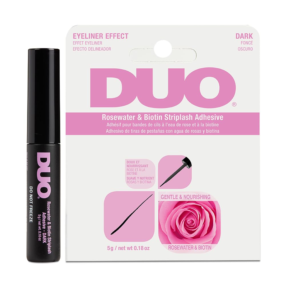 DUO Rosewater & Biotin Strip Lash Adhesive — Dark Tone, Brush-On