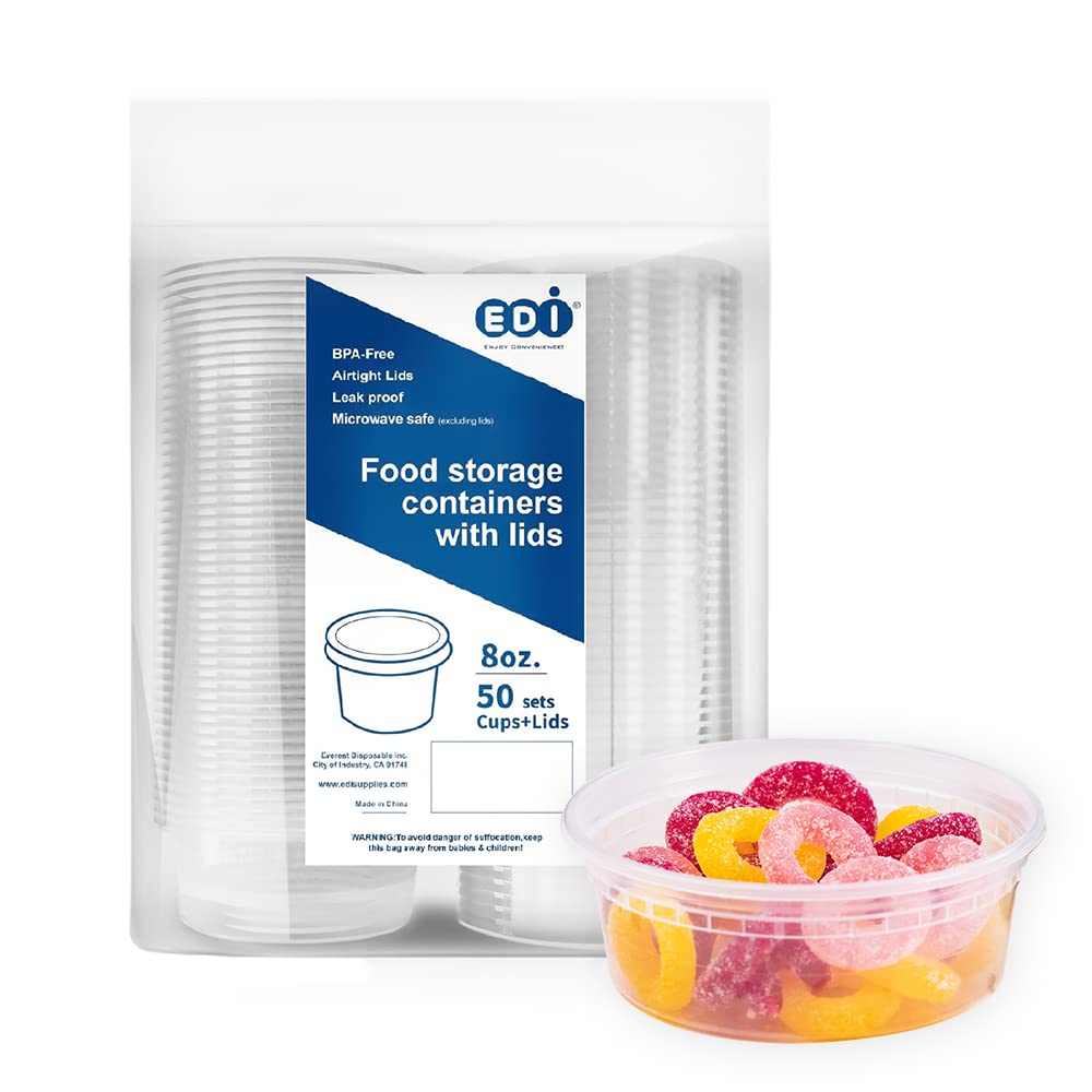 EDI 8oz Deli Food Storage Containers (50 sets)