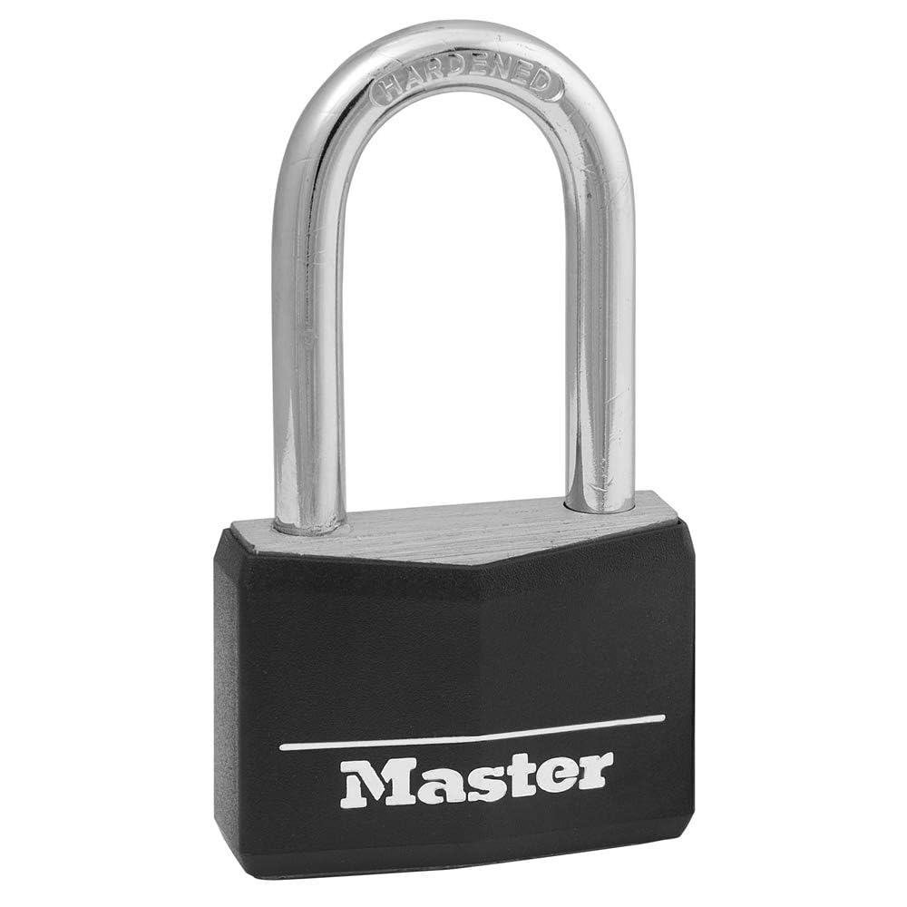 Master Lock Black Covered Aluminum Lock with Long Shackle, 141DLF