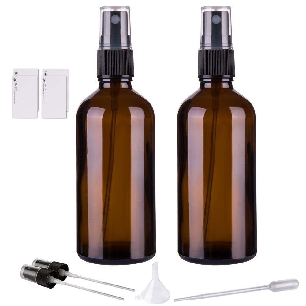 Hydior Amber Glass Spray Bottles (4oz)