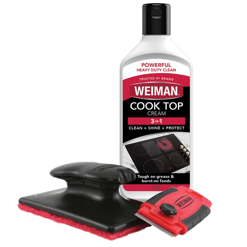 Weiman Glass & Ceramic Cooktop Kit — Cream, Scrubbing Pads & Scraper