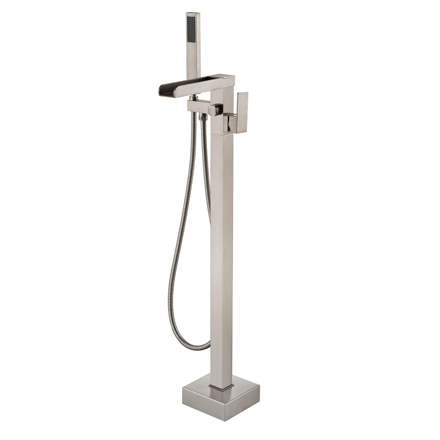 Wowkk Waterfall Freestanding Tub Filler (Brushed Nickel)