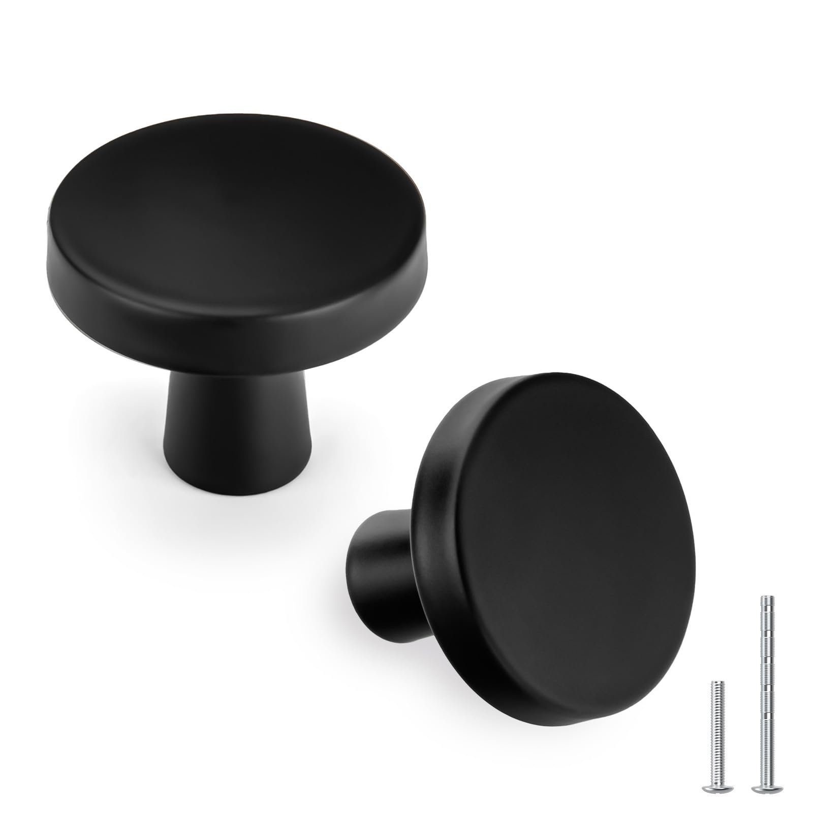 goldenwarm Matte Black Mushroom Cabinet Knobs