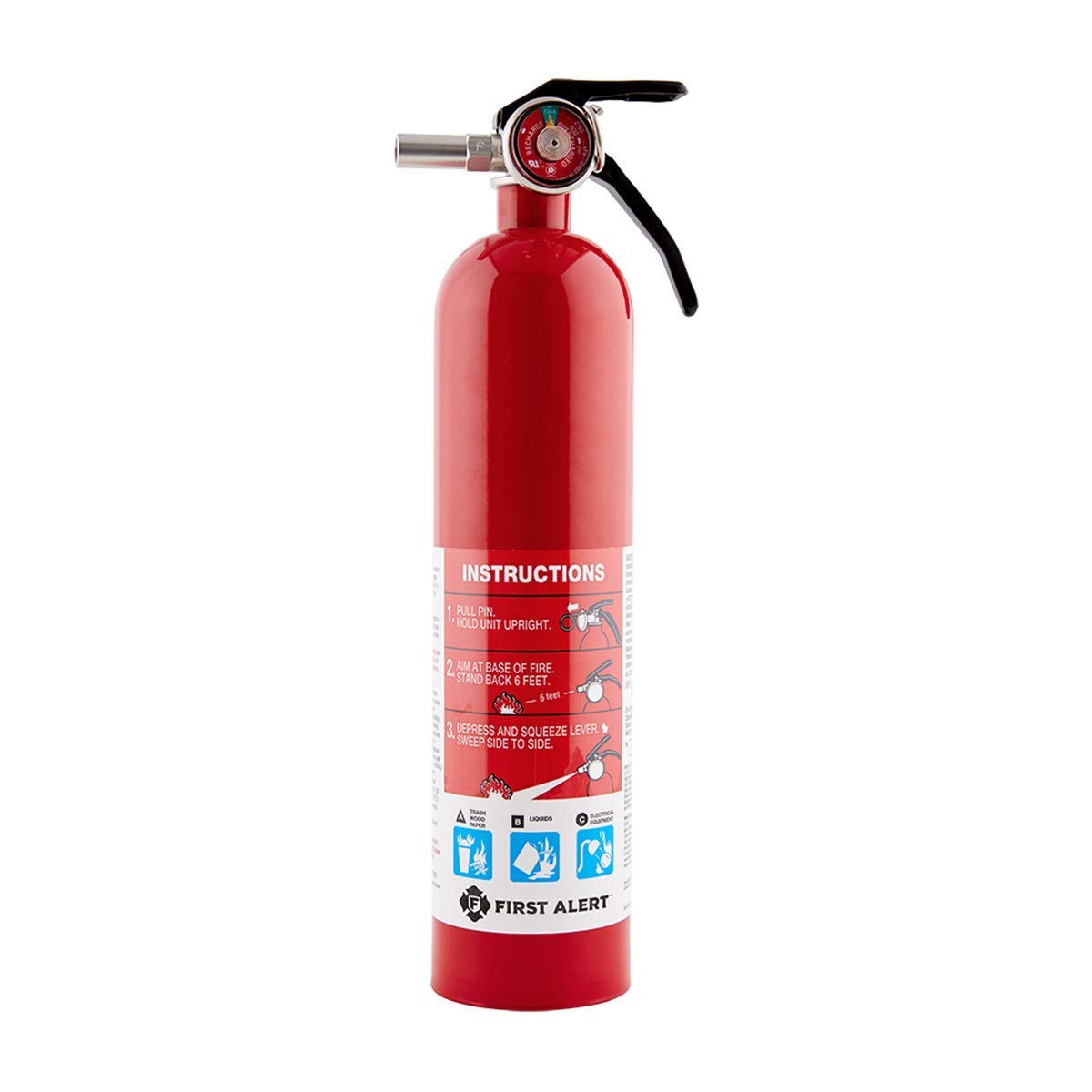 First Alert HOME1 Rechargeable Fire Extinguisher (1-A:10-B:C)