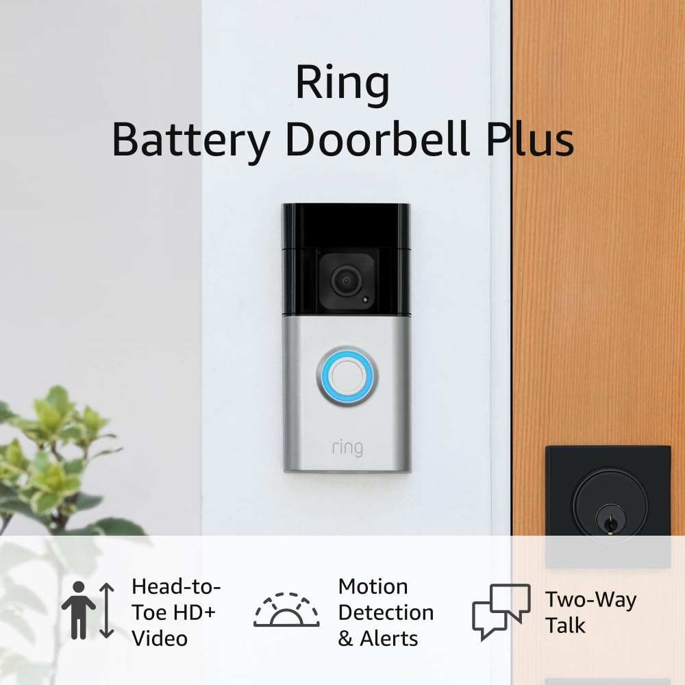 Ring Battery Doorbell Plus with Chime Pro — Color Night Vision & Quick-Release Battery