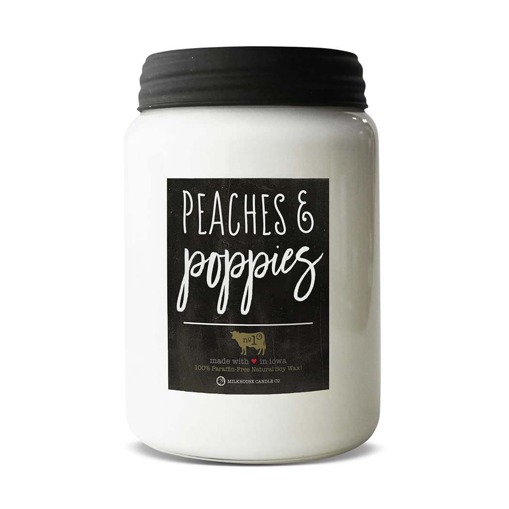 Milkhouse Peaches & Poppies Soy + Beeswax Candle (26oz)