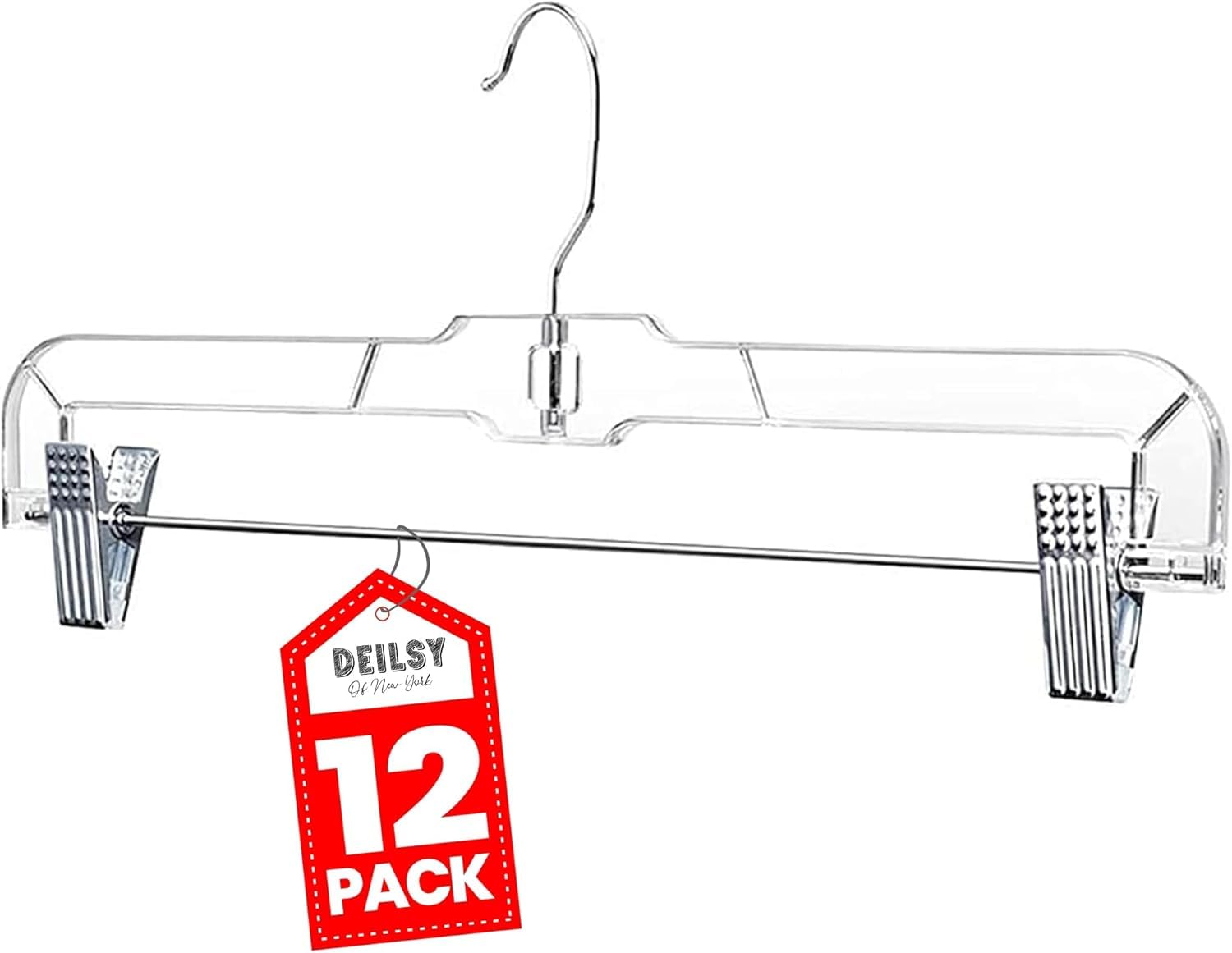 DEILSY Adjustable Clip Hangers (12 Pack)