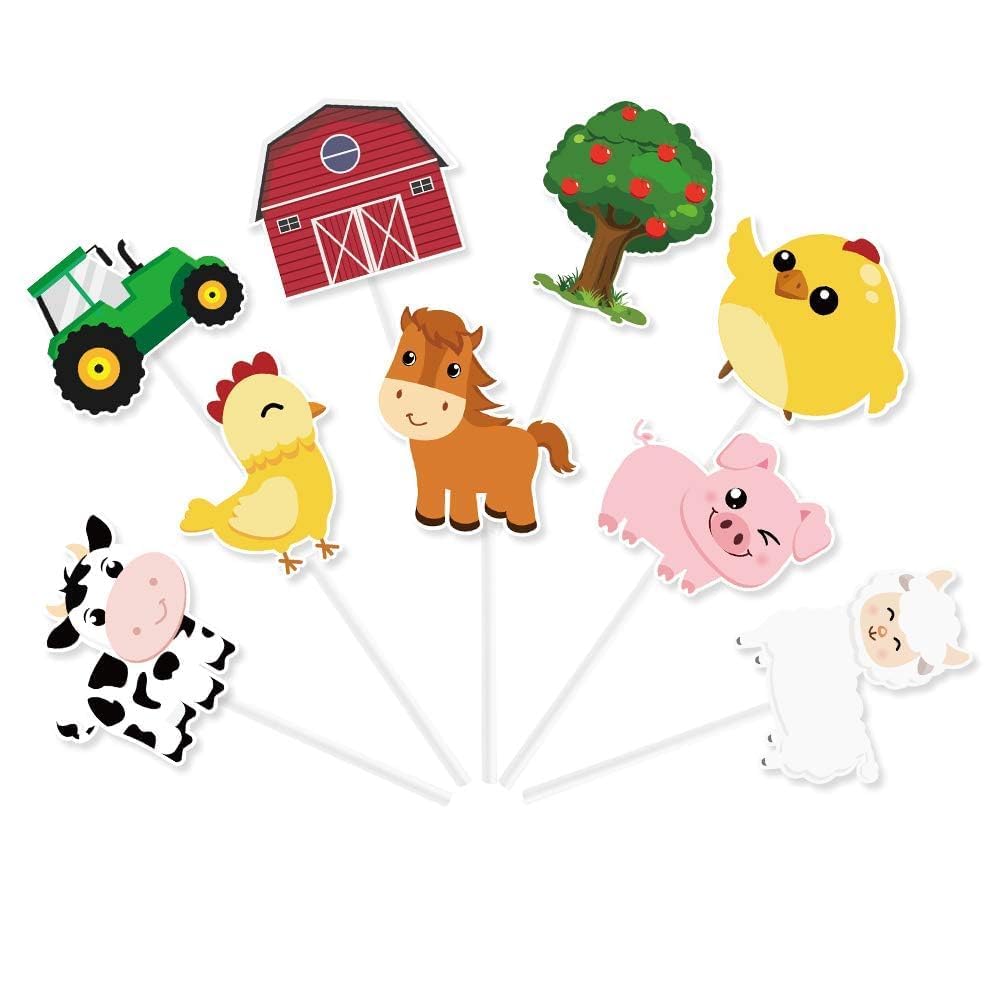 WERNNSAI Farm Cupcake Toppers