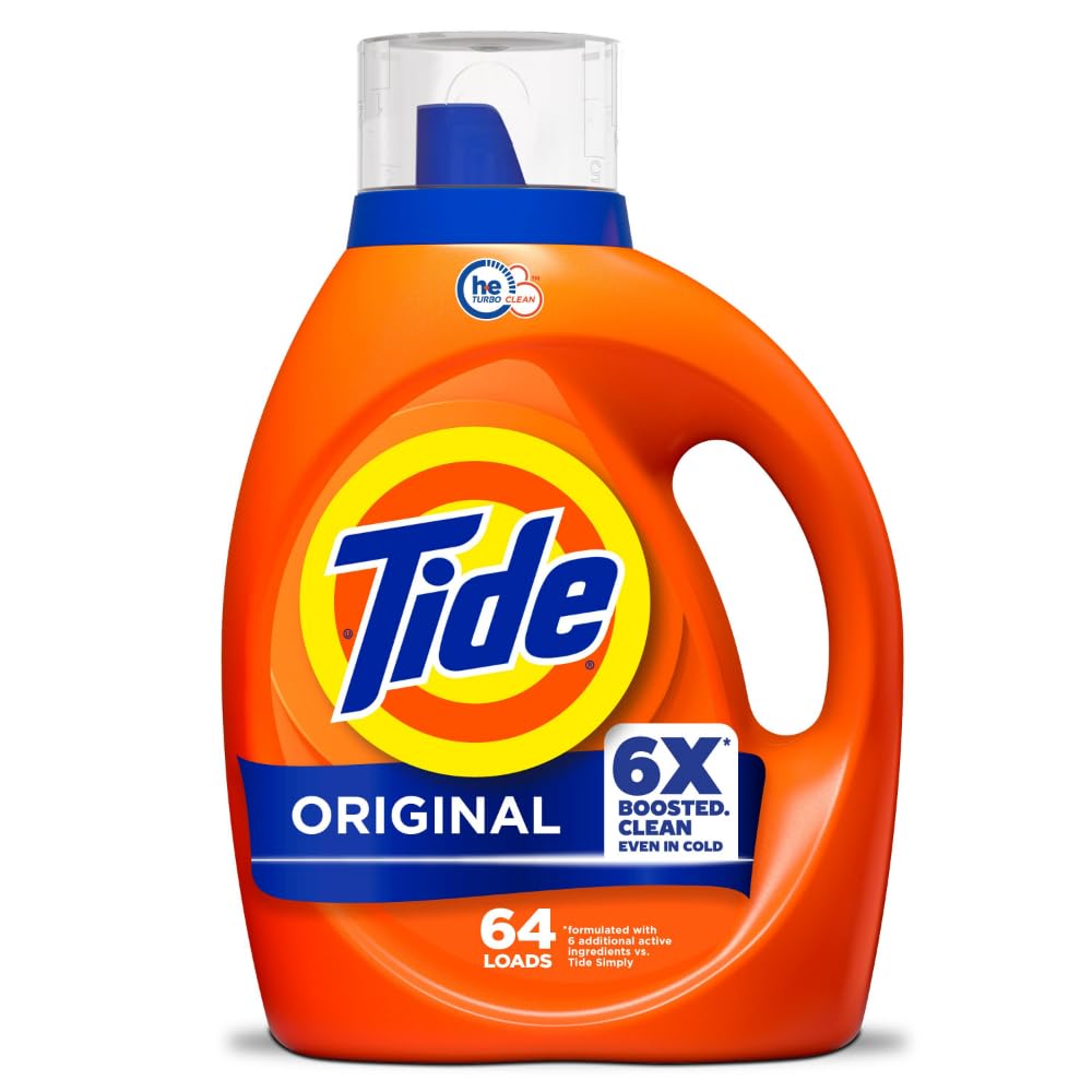 Tide Laundry Detergent Liquid, Original Scent, 64 Loads, 80 FL OZ, Works on 100% of Common Stains, Laundry Soap, Liquid Laundry Detergent Original 80 Fl Oz (Pack of 1)