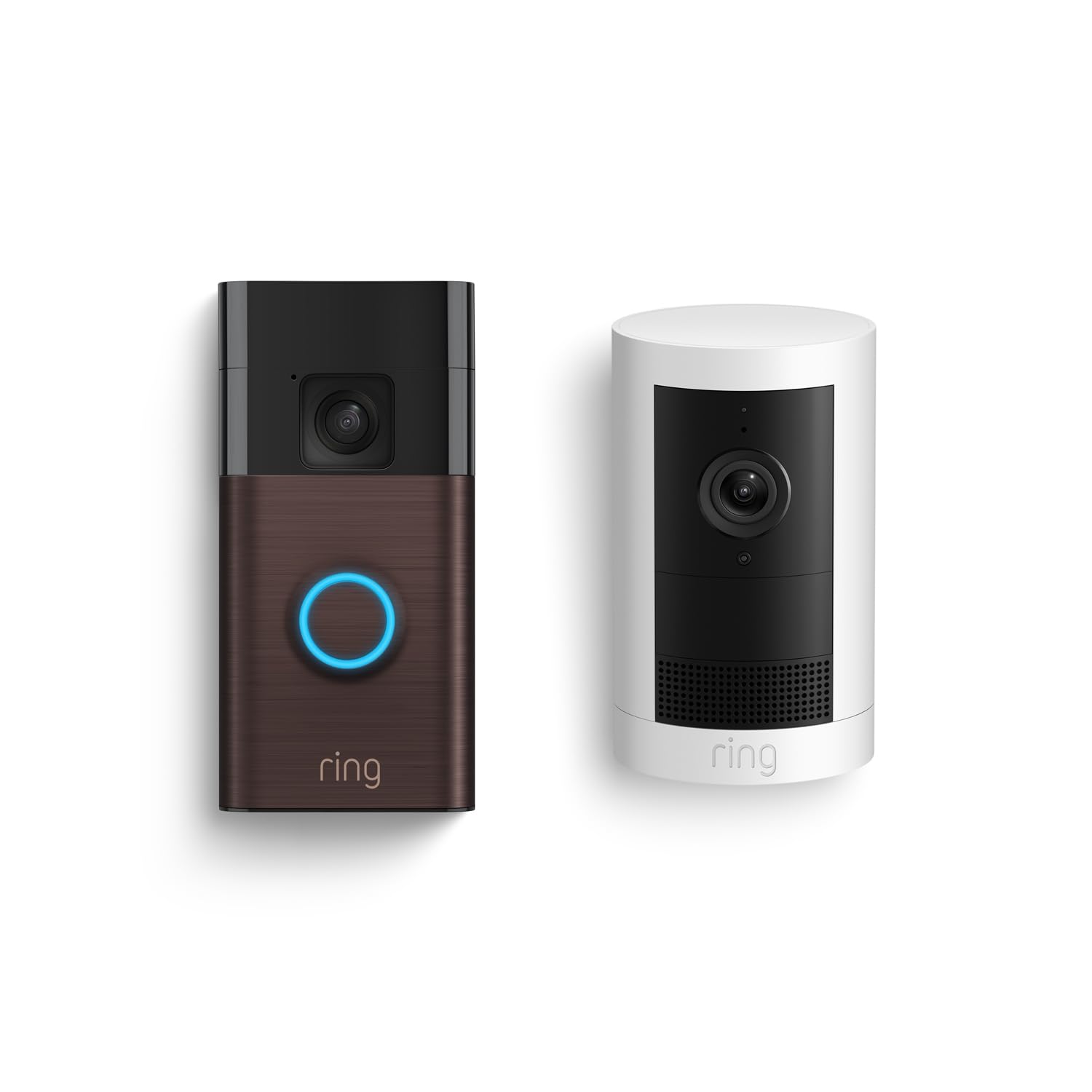 Ring Battery Doorbell with Ring Outdoor Cam Plus, Battery Venetian Bronze with Outdoor Cam Plus (White)