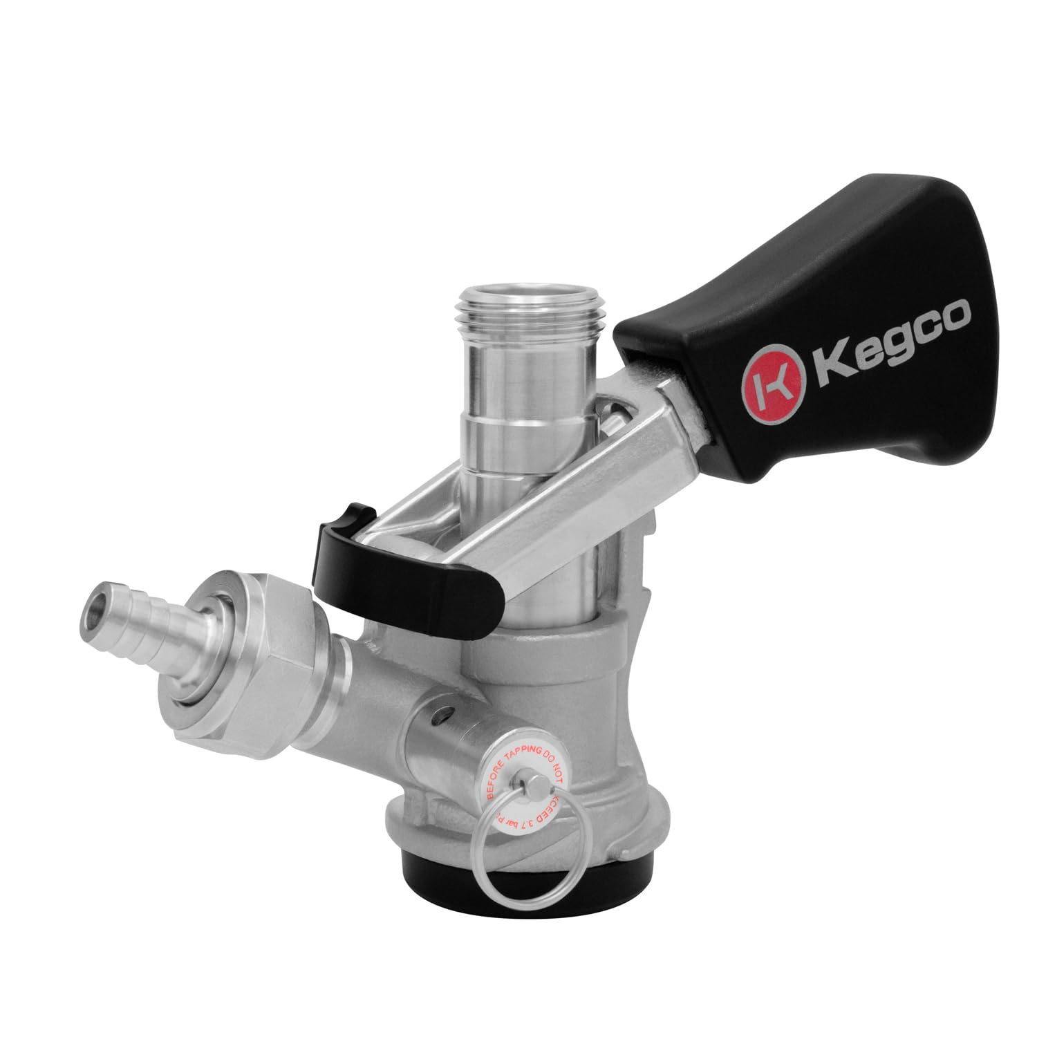 Kegco D‑System Stainless Keg Coupler (Clickable Handle)