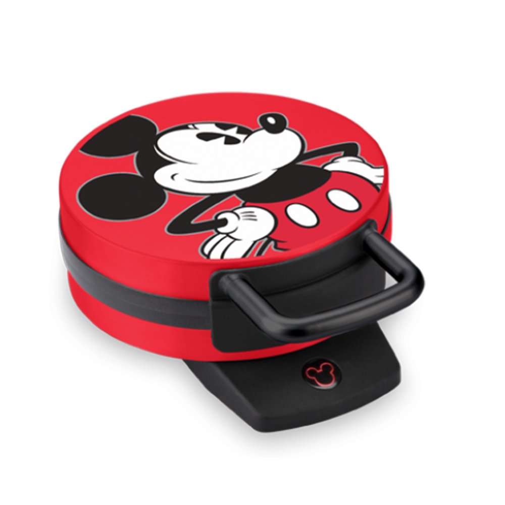 Disney Mickey Mouse Waffle Maker by Select Brands - Nonstick Waffle Iron for Fun Mickey-Shaped Waffles - Disney Kitchen Gift - 800 Watts - Red
