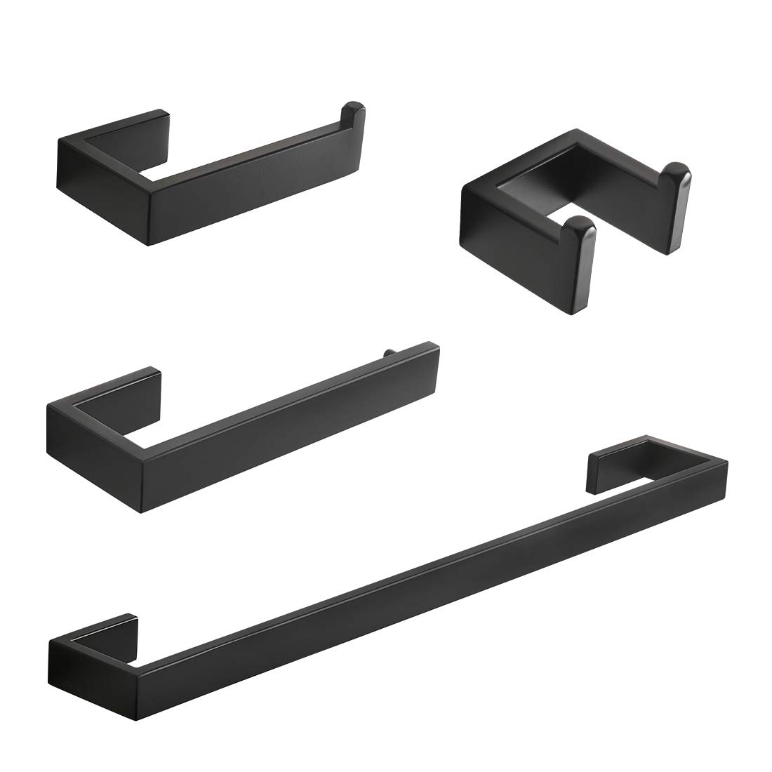 Fapully 4-Piece Bathroom Hardware Set (Matte Black)