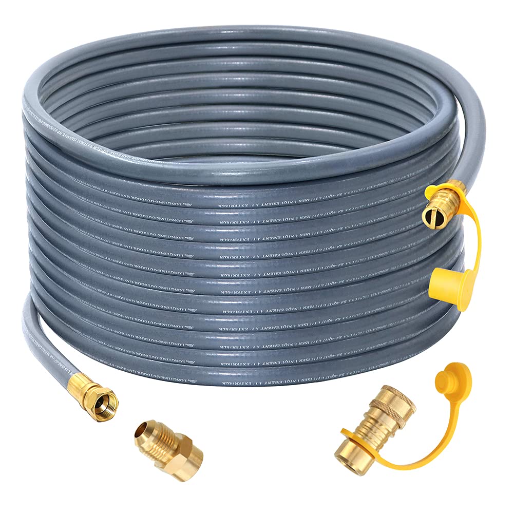 48 ft 1/2" Natural Gas Hose with Quick-Disconnect Kit
