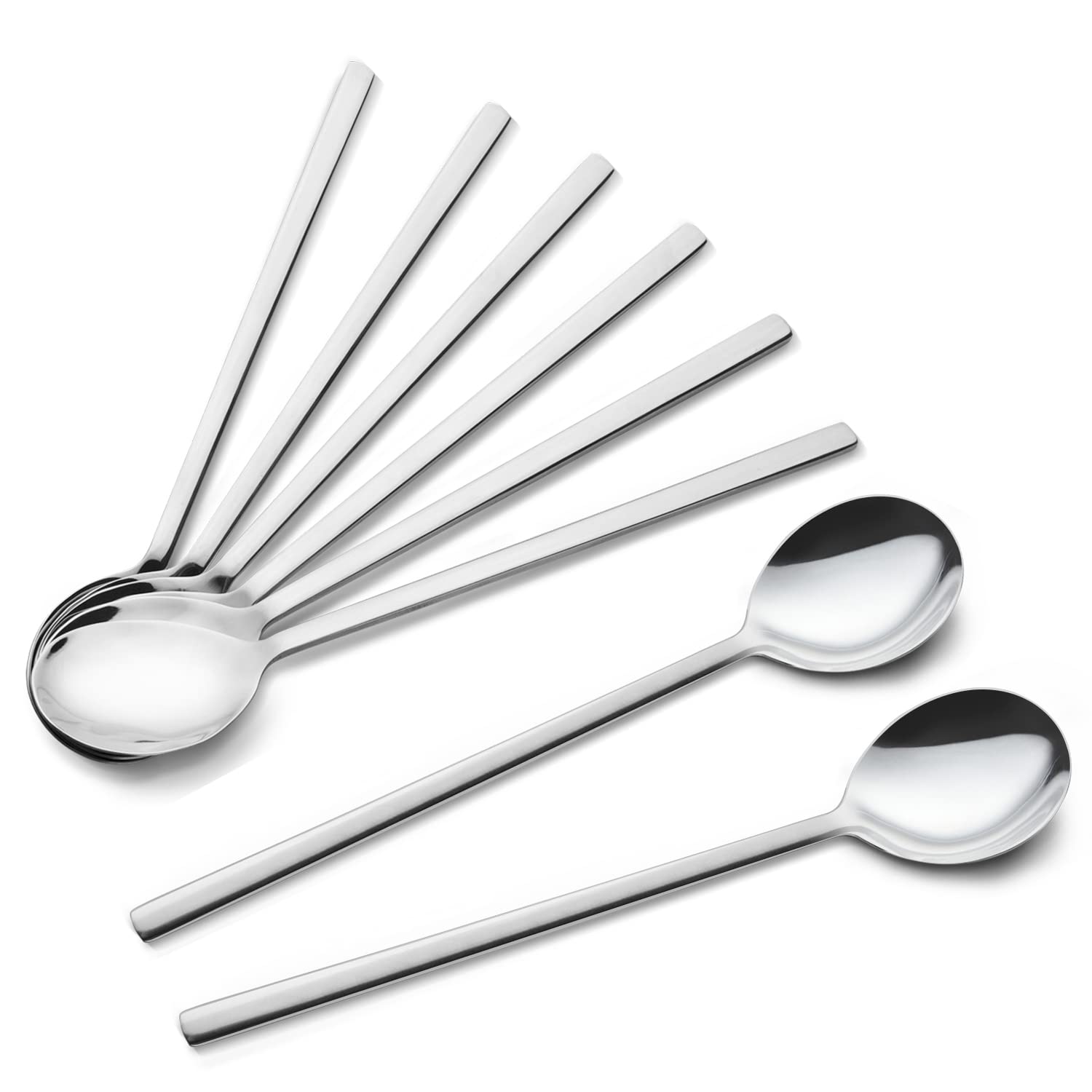 IQCWOOD Korean Stainless Steel Spoons (8‑pc)