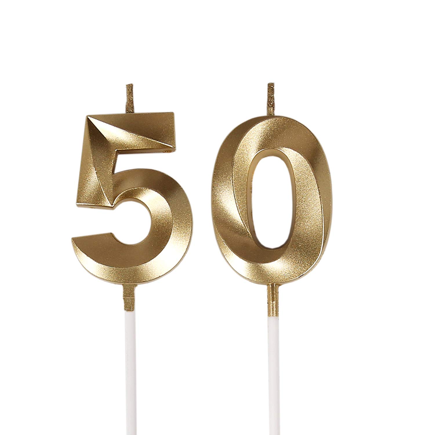 Gold Number 50 Candle