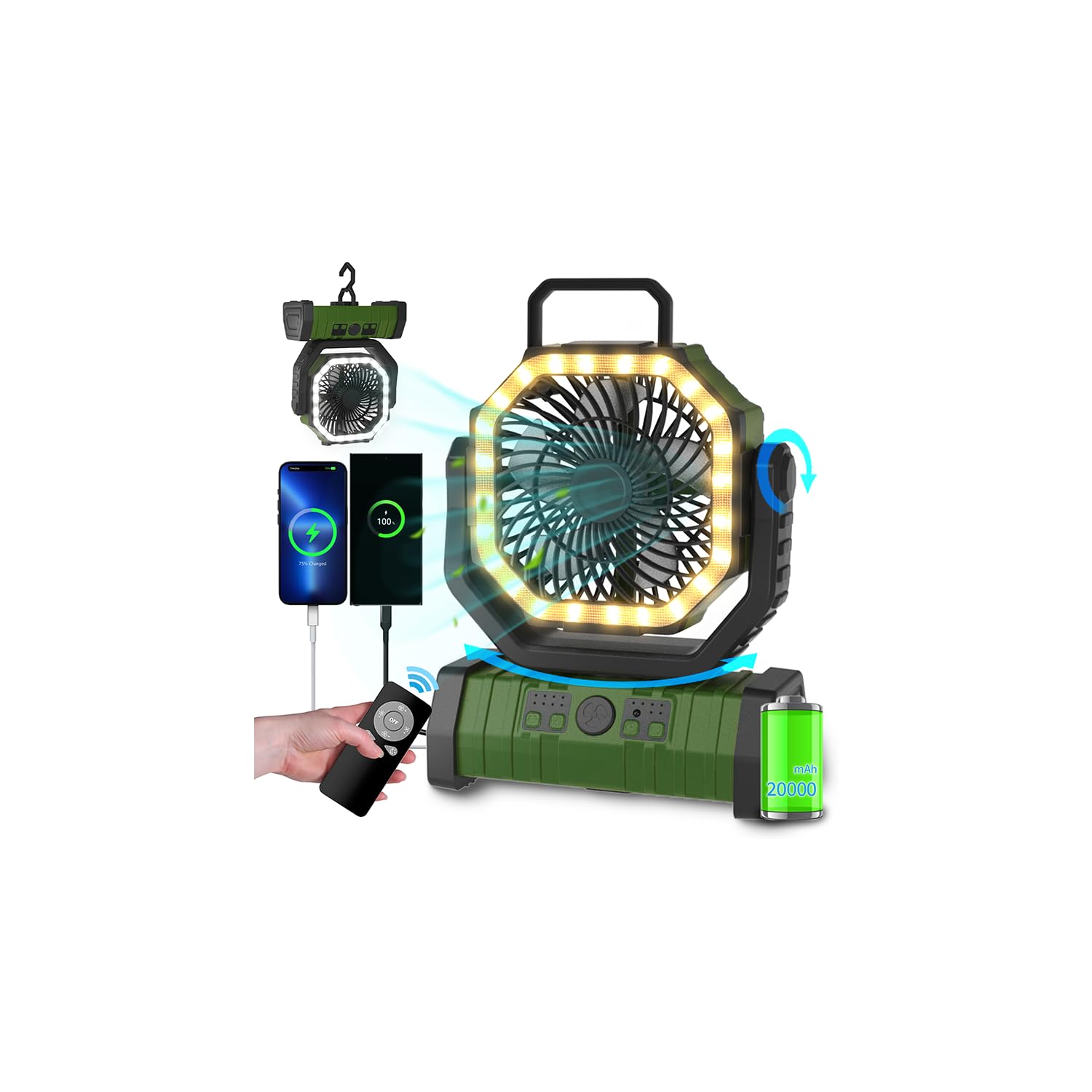 ADUST 20000mAh Camping Fan